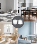 10 Pack White Round Rubber Chair Leg Caps 1/2 Inch Inner Diameter Vinyl End Covers in different room settings