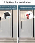 Front view of 2 installation options for Adjustable Doorbell Mount For Blink Video Doorbell Camera 2nd Gen No Drill Adhesive Or Included Hardware