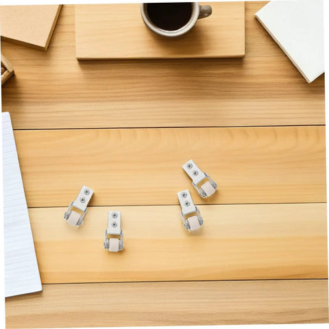Set Of Six Premium Nylon Sliding Door Rollers With Cabinet Track Pulleys For Wardrobe Wheel Replacement Delivering No Sweat Setup Plus Hella Smooth Glide on wooden desk with stationary.