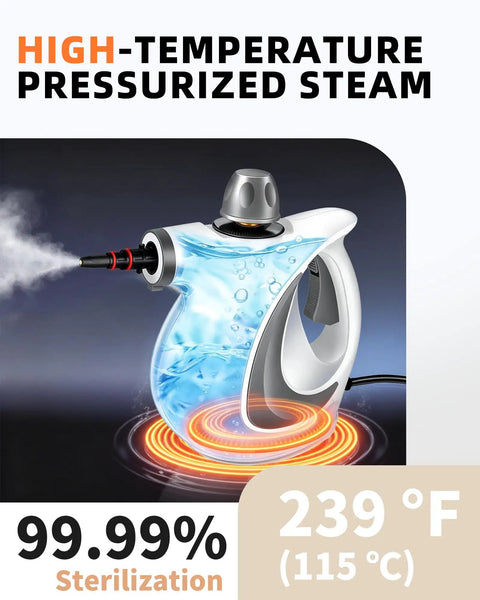 Grab This Bad Boy Of A Handheld Steam Cleaner For Home! 1050W multi-surface steamer with high-temperature pressurized steam.