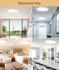 Ultra Slim 12 Inch LED Ceiling Light Panel Flush Mount Dimmable 3000K 4500K 6000K CCT Low Profile 24W Flat Surface Mount in rooms