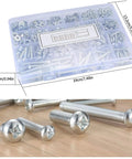 Over 1,000 Piece Metric Flat Head Hex Bolts and Nuts Kit M3 M4 M5 M6 Cross Recessed Fasteners Durable Assortment for DIY Projects, Electronics, Woodworking and Repairs, organized case