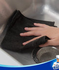 Using All Purpose Microfiber Cleaning Cloths Pack Of 12, Ultra Soft, Killer Streak Free And Scratch Free Rags on kitchen sink