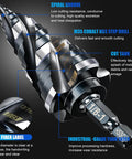 Close-up of Four Spiral Flute M35 Cobalt Step Drill Bit showing grooves, fiber label, and industrial-grade TiAlN layer.