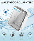 Outdoor Waterproof Electrical Junction Box IP67 ABS Plastic Enclosure With Hinged Cover And Mounting Plate, Clear Window, 11x7.5x5.5 Inches