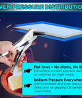 10 Inch Heavy Duty Locking Sheet Metal Clamp for Welding and Metalwork with adjustable opening, nickel plated carbon steel close-up