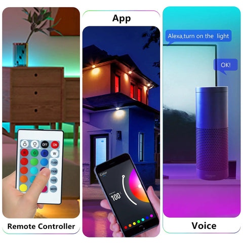 100 Ft LED Strip Lights For Bedroom And Living Room RGB Rope Light With Bluetooth App Control Color Changing Music Sync