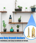 Floating shelves secured with 336 Piece Toggle Bolts Heavy Duty Drywall Anchors And Screws Assortment Kit for art decor