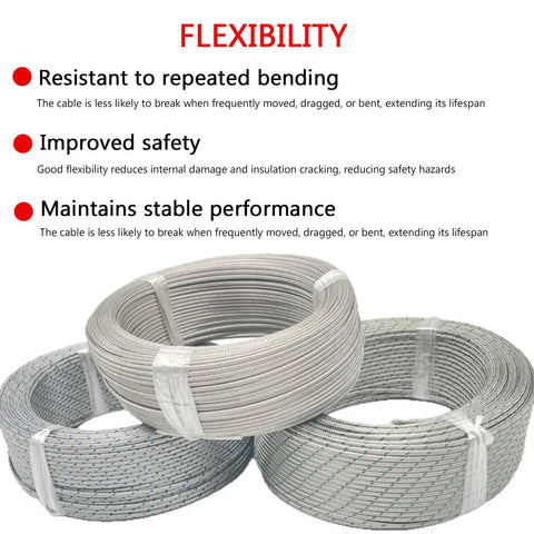 Heavy Duty K Type Thermocouple Extension Cable Rock Solid High Temp Sensor Wire Built Tough For Boilers, showing 3 flexible coils.
