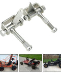 Go Kart Steering Spindle Bracket Set With Five Eighths Inch Axle, 3.75 Inch Long, shown with compatible go-kart frames