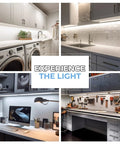 Hands Free Wave Activated Under Cabinet LED Lighting Kit 6 Pack 12 Inch Dimmable Touchless Dimming in various room setups