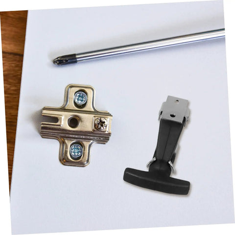 Heavy Duty Rubber Hood Latch Kit For Engines And Tool Boxes, easy install latch with stainless steel and rubber components on white surface