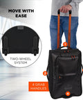 Soft Sided Rolling Carry-On Bag that Expands Up To 1.5 Inches for 42 Liter Capacity with Two-Wheel System and Four Grab Handles