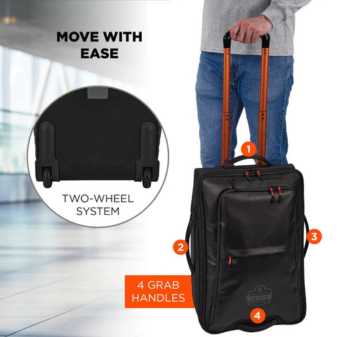 Soft Sided Rolling Carry-On Bag that Expands Up To 1.5 Inches for 42 Liter Capacity with Two-Wheel System and Four Grab Handles