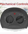 Close-up of controls on Small Space Heater 1500W Ceramic Indoor Heater With 3 Settings, Compact Portable Unit For Bedrooms