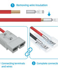 175 Amp 1 0 AWG Battery Quick Disconnect Connector Kit wiring steps with terminal crimping and connector assembly