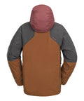 Back view of Dope Gore-Tex Relaxed Fit Snowboard Jacket With Recycled Stretch 2-Layer Fabric in caramel color, X-Large size.