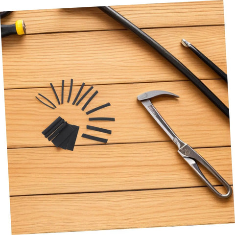 Grab This Insane Heat Shrink Tubing Polyolefin Kit For 900 Black Cables And Wiring To Keep Your Electric Gear Looking Fresh And Protected From Damage, black heat shrink tubing sizes with cable and clamp on wood