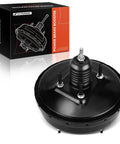 Built Tough Vacuum Brake Booster Direct Swap For Honda Civic Crx Del Sol 1988 To 1997 1.5L 1.6L power brake booster in black with box.