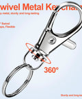 Top Tier Silver Lobster Clasp Kit Featuring Thirty Heavy Duty Snap Hooks Plus Thirty Flexible Split Rings Made For Dope Keychain Creations And Slick Jewelry Assembly - close-up of swivel metal clasp with keyring