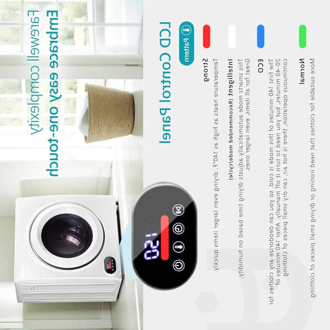 No Sweat Portable Cordless Washer Dryer Combo With Rechargeable Spin Cycle And Big Led Display for laundry management.