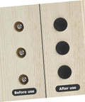 Get This Sweet Silicone Screw Plug Kit With A Cool Slot Design For Furniture And Cabinets And Ensure It Stays Put While Adding Style To Home Decor Today. Black silicone screw hole plug cover on wood panel, before and after use