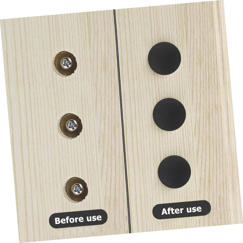 Get This Sweet Silicone Screw Plug Kit With A Cool Slot Design For Furniture And Cabinets And Ensure It Stays Put While Adding Style To Home Decor Today. Black silicone screw hole plug cover on wood panel, before and after use