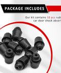 Heavy Duty Rubber Car Door Slam Stoppers And Buffer Pads Set Of 10 Universal Auto Front Rear Guard Cushions in black rubber.