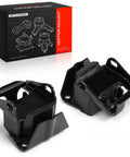 Set Of Two Front Left And Right Engine Motor Mounts Kit Fits Chevy Blazer S10 Gmc Jimmy Sonoma Four Point Three Liter V6, black rubber and metal mounts.