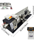 Lgxenzhuo 1100W Double Head Mini Metal Lathe With MT5 Spindle Taper And 8x32 Inch Bench For Precision Woodworking DIY Projects And Industrial Uses Featuring Variable Speed Up To 2250Rpm with accessories displayed.