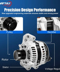 180A High Output Alternator Replacement for 2011-2021 Chrysler 300 featuring pulley, rotor, voltage regulator, stator, rectifier