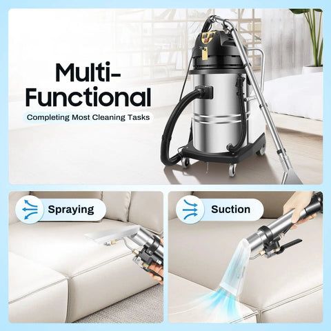 Badass Commercial Carpet Cleaner 60L 3 In 1 Industrial Steam Vacuum For Hotels showcasing multi-functional cleaning for upholstery.