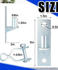 Size dimensions of 4 Pcs Heavy Duty Wall Mount Gate Hinges For Pipe Gates And Chain Link Fences, showing measurements and parts.