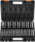 Impact Socket Set One Half Inch Drive, 19 Piece Deep Sockets, Six Point, CRV Steel, Heavy Duty Build in storage case
