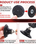 Product use process for 200 Pieces 2 Inch Sanding Discs 80 Grit for Die Grinder, with installation steps and close-up views.
