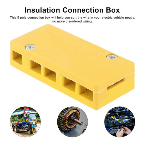 Five Pole E Connection Box Wire Connector For Electric Bikes And Trikes Durable Phenolic Controller Cable Housing No Fuss Install Compatible With Motor Wires And Controller Cables
