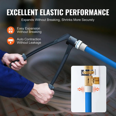 Three Quarters Inch PEX A Flexible Tubing For Potable Water Two Hundred Feet Non Oxygen Barrier blue tubing being bent