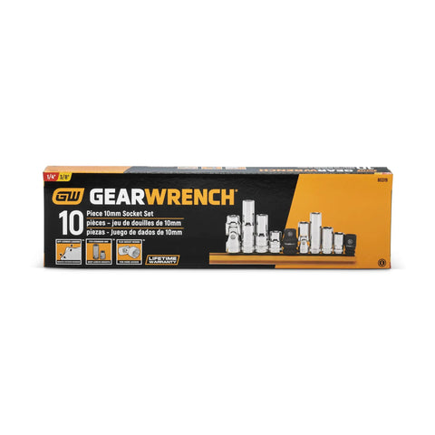 Packaging of Must-Have 10mm Socket Set For 1/4 And 3/8 Inch Drives, 6 Point Single Size Sockets, Chrome Finish