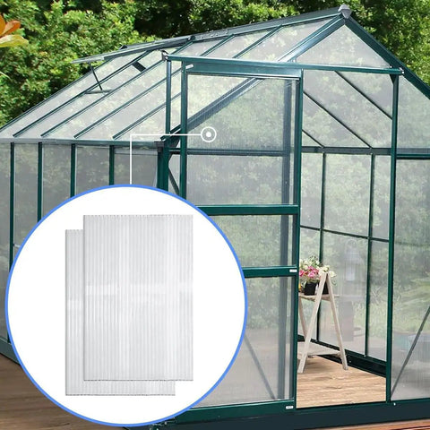 Six Pack Polycarbonate Greenhouse Panels Twin Wall Sheets 4 By 2 Feet 0.16 Inch For All Weather Outdoor Garden Coverage With High Light Transmission To Help Your Plants Grow Fast