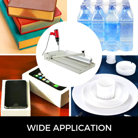 24 Inch I Bar Shrink Wrap Machine With 800W Sealer And Heat Gun, wide application for books, bottles, phones, dishes packaging