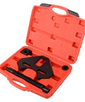 Universal Hub Removal Tool Kit For Wheel Bearing Hubs And Brake Discs That Safely Removes Frozen Hub Assemblies, shown in red case