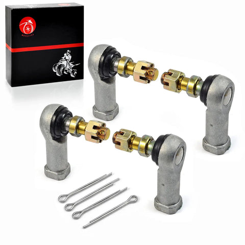 Tie Rod End Kit Beefy Left And Right For Rancher 350 400 420 Foreman 400 450 500 Recon 250 Rincon 650 680 FourTrax 200 300 TRX 250EX 250X And Rubicon Foreman Models Heavy Duty Durable Easy Install with four ends and cotter pins