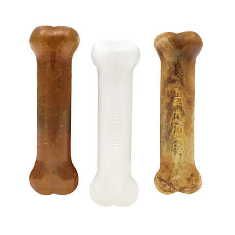 Three-pack Puppy Teething Starter Kit With 2 Chew Toys And 1 Natural Treat For Puppies Bacon And Chicken Flavor Small Dogs Up To 25 Lbs