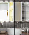 Bathroom mirror with Hollywood Style Vanity Makeup Lights 10 Foot Ultra Bright White LED Strip Dimmable With Touch Control