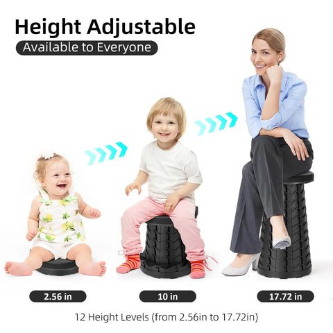 Collapsible Stool Folding Chair Portable Seat for Camping Fishing and Hiking 400 Lb Load Capacity With Carry Straps in different heights