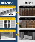 Comparison of 8x6 Ft Resin Storage Shed With Floor against other materials, highlighting wood-look resin, windows, and base stability.