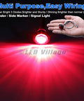Must Have Three Quarter Inch LED Side Marker Lights 30 Pack Amber Red White Round Clearance Lamps in hand glowing red