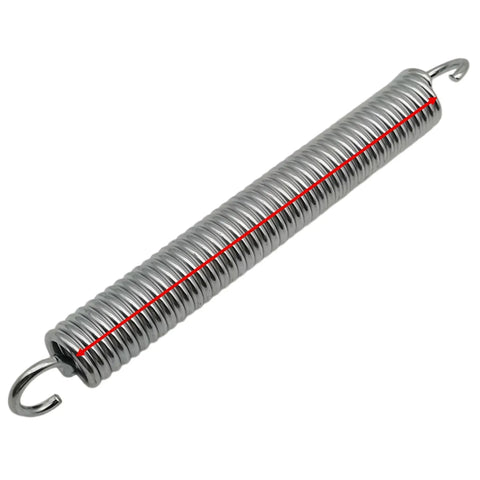 Extension Spring Replacement Kit 2-Pack For Ice Machine Actuator Cam 4H3473-01, stainless steel spring, side view
