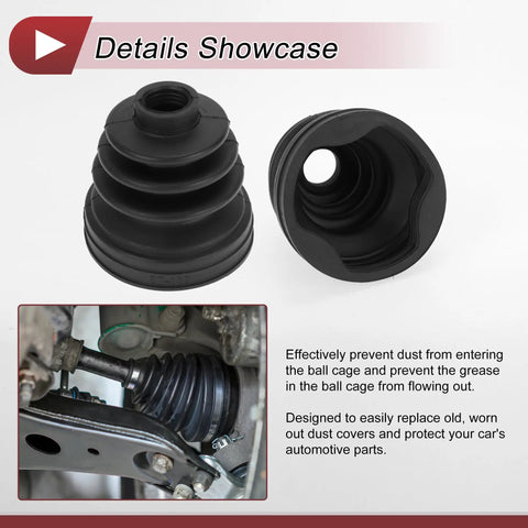 Mini Cooper CV Joint Boot Kit Inner Constant Velocity Boot With Clamps Black Rubber Replacement 2002 2008 Direct Fit For Preventive Maintenance Heavy Duty And Long Lasting Vehicle Protection, shown installed