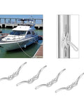 316 Grade Stainless Steel Boat Cleats 4.5 Inch Double Horn Four Pack With Mounting Screws For Rope Tie Downs On Kayaks Boats And Docks